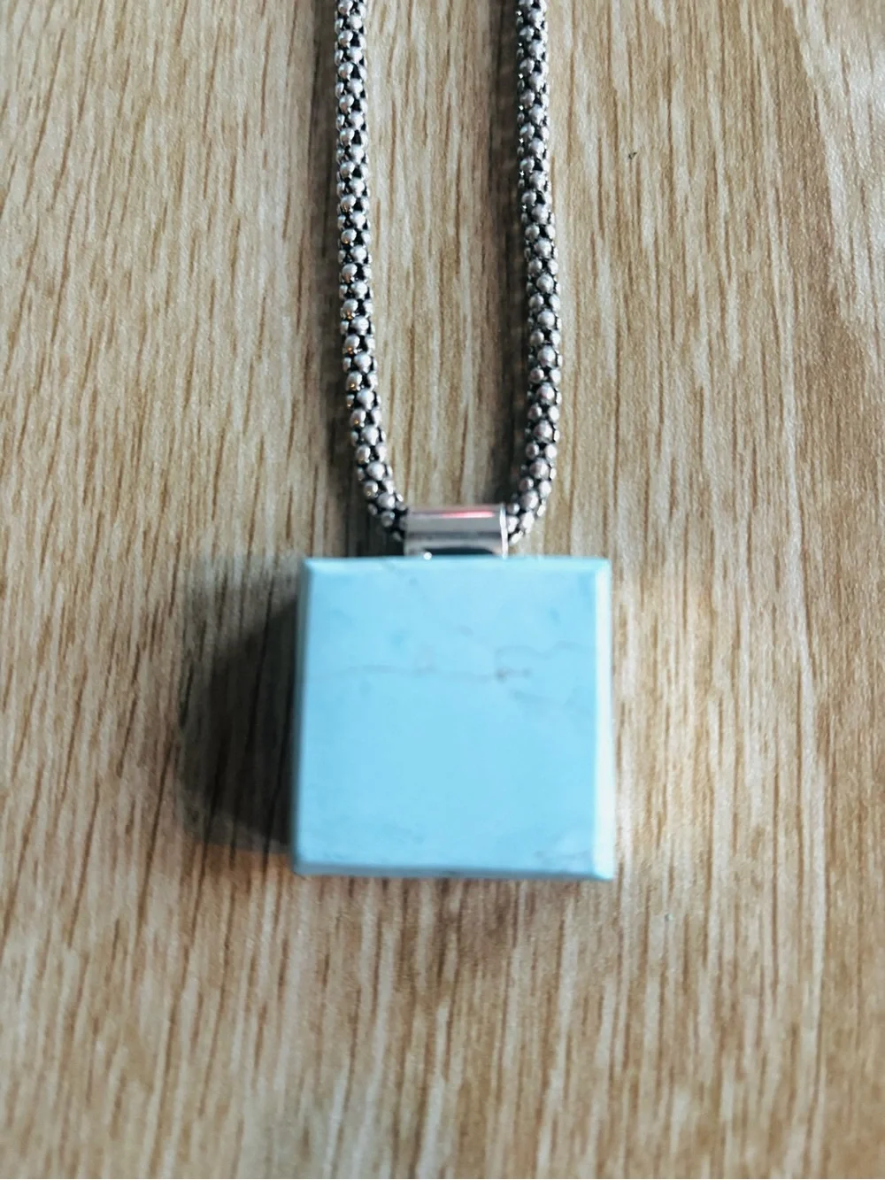 Modern Turquoise Pendant with Serpentine Chain